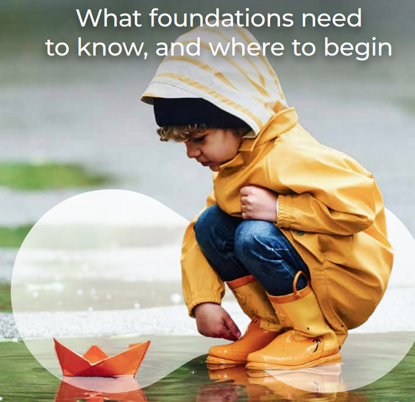 Portada de la publicación sobre cómo integrar la acción climática en las fundaciones